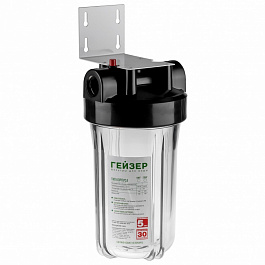 Корпус Гейзер 10BB 1" прозрачный, без ниппелей, цветная коробка